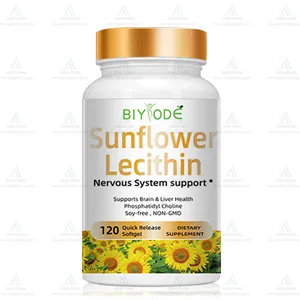 BIYODE Natural Dietary Supplement Non-GMO Soy Free Gluten Free Supplement Sunflower Lecithin Softgels Capsule