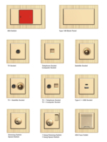 Accessoires électriques Prise universelle simple 5 broches Multi Socket Style britannique Double 13A C Post USB Switch Socket With Neon