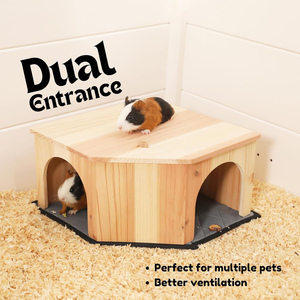 Escondite de Madera para Cobayas, Chinchillas, Ratas y Erizos con Alfombrilla Absorbente, Completamente Ensamblado - Product Image 5
