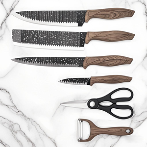 Ensemble <span class=keywords><strong>de</strong></span> 6 couteaux <span class=keywords><strong>de</strong></span> cuisine populaires en gros avec manche en PP et coffret cadeau, comprenant un éplucheur, des ciseaux et un <span class=keywords><strong>couteau</strong></span> <span class=keywords><strong>de</strong></span> chef pour la cuisine - Product Image 2