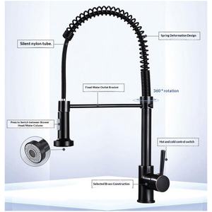 <span class=keywords><strong>Robinet</strong></span> extractible multifonction en céramique, installation monotrou, <span class=keywords><strong>double</strong></span> <span class=keywords><strong>sortie</strong></span>, pulvérisateur d'eau chaude/froide, pour évier de cuisine et <span class=keywords><strong>lave</strong></span>-<span class=keywords><strong>vaisselle</strong></span> - Product Image 1