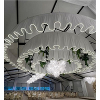 Voile de plafond lumineux en tissu pour mariage, bande lumineuse en tulle transparent, accessoires de mariage pour plafond