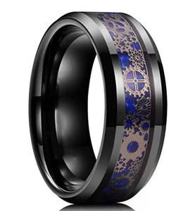Men's Stainless Steel Gear-Themed Gan <b>Black</b> Mechanical-Style Finger <b>Ring</b> | Industrial Design | Durable & Trendy Men's Jewelry - Product Image 3