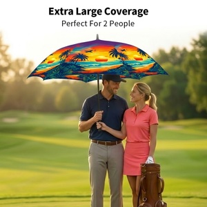 68-72 Inches Golf <b>Umbrella</b> Double Layer <b>Windproof</b> Large Coverage Semi-Automatic Open High Density Waterproof Fabric 8 Ribs - Product Image 3