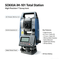 Station totale intelligente Sokkia IM101, haute précision 1 seconde, EDM sans réflecteur, visée automatique, instrument de topographie pour la mise en plan de chantier