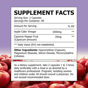 Complément Alimentaire en Capsules de Vinaigre de Cidre de Pomme Marque Blanche OEM pour Favoriser la Santé Digestive et Soutenir la Fonction de Détoxification et de Nettoyage - Product Image 2