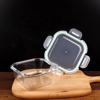 Aproms — boîte à Lunch en verre, tenue de table isotherme carrée avec couvercle en plastique, pour conserver les aliments au frais, nouvelle collection 2021