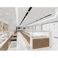 Vitrine d'exposition de bijoux PENBO avec éclairage LED, en MDF et verre, conception 3D CAD, couleur/taille personnalisées, service ODM, logo personnalisé