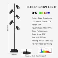 Lampes de culture sur pied réglables à 5 têtes, spectre complet LED