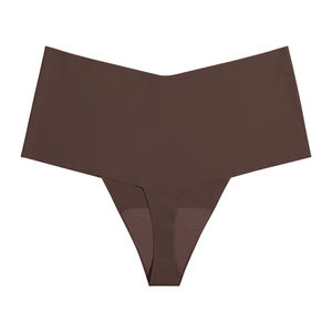 Women's Invisible V String <strong>Tanga</strong> High Waist Sexy Solid Breathable Seamless Knitted Ice Silk Thong <strong>Panties</strong> - Product Image 6