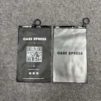 Kemasan Kantong Zipper PVC Kecil Berkualitas Tinggi dengan Cetak Kustom, Bagian Depan Buram dan Belakang Hitam Matte untuk Casing Ponsel, Perhiasan Rambut
