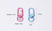 Boucle en forme de U couleur arc-en-ciel UV accessoires de perles de bricolage en laiton portables pour sangles de téléphone et fermoir de porte/porte-clés