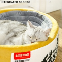 Pet House Doux Multi-Couleurs 2 Couleurs Nouveau Style Ramen Pot Chat Chenil En Gros Creative Chat Dormir Nid Couverture Pour Animaux De Compagnie Chenil Lit