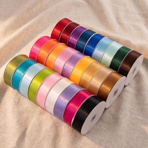 Custom Satin <b>Ribbon</b> Decorative Gift Wrapping <b>Ribbon</b> Polyester Spool Luster Solid Color for Valentine's Day Party Decor DIY - Product Image 2