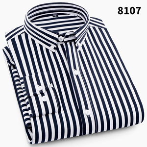 Camicia da uomo OEM a maniche lunghe stampata a righe, 100% poliestere, taglie forti, casual ed elegante, vestibilità regolare - Product Image 2