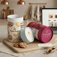 Boîte-cadeau en tube de carton cylindrique écologique de luxe avec logo personnalisé, emballage de qualité alimentaire pour biscuits, gâteaux, en-cas, pain