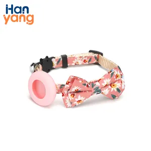 OEM Personalizado Reflexivo Ajustável Waterproof Nylon Airtag Pet Cat Collar com Fivela de Segurança Breakaway e Bell e Air Tag Titular