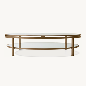 Sassanid OEM Modern Dutch Furniture Luxury Living Room Hand-Crafted Marceau Round <strong>Coffee</strong> <strong>Table</strong> <strong>Glass</strong> Top - Product Image 1