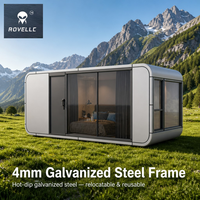 Maison capsule compacte de 13 m², série A, Space Pod, 1 lit, 1 salle de bain, structure en acier, mini-maison pour jardin, ADU, glamping