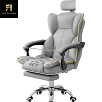 Chaise de bureau ergonomique moderne Bras de dossier en cuir synthétique Chaise pivotante de bureau à hauteur réglable Chaise de bureau de direction allemande