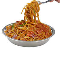 Nouvelle assiette ronde de qualité alimentaire 2024, plat à riz, plateau de service pour la restauration rapide, assiette à dîner en acier inoxydable pour restaurant