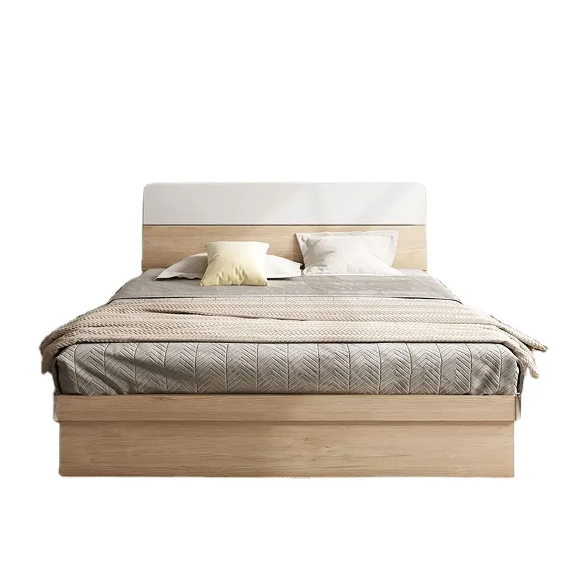 Moderna venda quente fábrica produzir grande armazenamento MDF cama de madeira simples para mobília do quarto