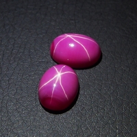 Pierres précieuses HQ GEMS, rubis étoilé ovale 13x18mm, saphir étoilé, cabochon, pierre précieuse synthétique rubis étoilé, en stock à vendre