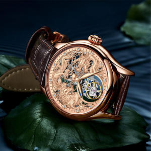 Personnalisé Danse Deux Dragons Squelette Manuel Mécanique Movt Meilleure Mécanique 3D Zodiaque Chinois Dragon Rose Or Tourbillon <span class=keywords><strong>Montre</strong></span> - Product Image 5