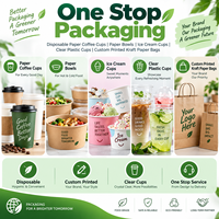 Vente en gros de produits d'emballage tout-en-un : gobelets à café en papier, bols en papier kraft, gobelets à glace en papier, gobelets en plastique PET, sacs en papier personnalisés imprimés
