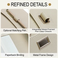 Carnet de notes/journal A5/A6 en cuir PU avec couverture souple multifonctionnelle et porte-stylo – Élégance de luxe pour filles
