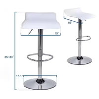 Tabouret de bar haut réglable et rotatif à la mode avec base en chrome inoxydable, levage à gaz en cuir pour bar et salle à manger à domicile