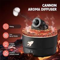 Hxtc88 Méduse Flamme Lave Eau Brouillard Aromathérapie Canon Diffuseur Fumée Brouillard Anneau Air Blast Aroma Canon Volcanique Humidificateur