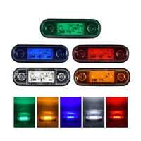 Feux de position latéraux et feux de gabarit en plastique scellé à LED SMD ambre rouge 3 LED 12V 4,3 pouces pour camion, remorque, poids lourd, bus, ajustement universel