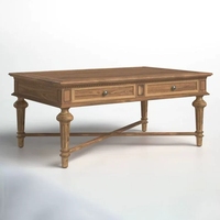 Amerikanischer Landhausstil Retro Massivholz Geschnitzter Couchtisch Französischer Antiker Wohnzimmer-Couchtisch für Kleine Apartments