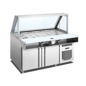 Ar de refrigeração do tipo salad bar exibição do contador/chiller