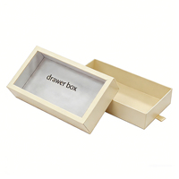 Boîte cadeau en carton rigide écologique et recyclable, style tiroir coulissant, avec cadre photo en feuille d'or, fenêtre transparente en PVC