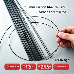 Tige en fibre de carbone de 1,5 mm, haute résistance, légère, rigide, <span class=keywords><strong>barre</strong></span> solide en fibre de carbone fine pour avion RC - Product Image 1