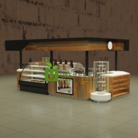 Kiosque à desserts personnalisé pour centre commercial, stand de crème glacée avec vitrine réfrigérée, présentoir rotatif, façade en bois