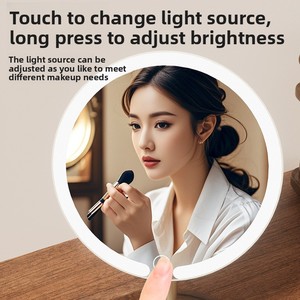 <span class=keywords><strong>Specchio</strong></span> da <span class=keywords><strong>Trucco</strong></span> Personalizzato con Asta in Lega 1x, Luce LED, Base in Legno, Girevole, <span class=keywords><strong>per</strong></span> Dormitorio e Casa - Product Image 3