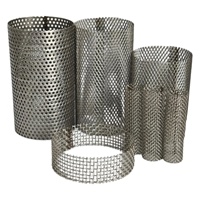 Tube filtrant perforé sur mesure et cylindre en treillis métallique avec bride 304 316 pour filtration de liquides, panier filtrant en acier inoxydable