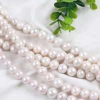 Perles d'eau douce Edison blanches naturelles de 10-12 mm, brin de perles pour la fabrication de bijoux
