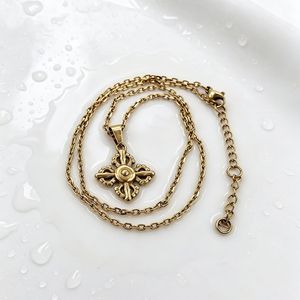Yunnique Chinese Style Stainless Steel Gold Plated Geometric King Kong Vajra <b>Cross</b> Pendant Necklace for <b>Men</b> and Women - Product Image 4