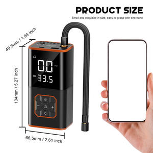 Беспроводной многофункциональный электрический насос для шин, мини портативный воздушный насос со светодиодным дисплеем для автомобильных шин, перезаряжаемый компрессор - Product Image 6