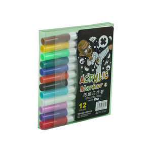 Marqueur à encre acrylique multi-couleurs, écriture fluide, vente directe d'usine Wenzhou, pour peinture sur roche, bois, toile, plastique, métal - Product Image 5