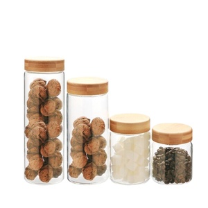 kitchen storage high borosilicate glass jar with bamboo lid storage glass jar with bamboo lid storage