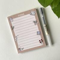 Bloc-notes en papier personnalisé Oem Notes autocollantes de style minimaliste Impression de motifs multicolores Mini bloc-notes de papeterie