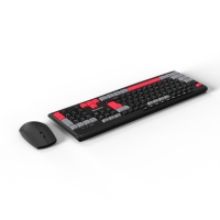 Conjunto de Teclado y Ratón Inalámbrico 2.4G para Juegos, Personalizado, Delgado, Mini, Ergonómico, Resistente al Agua, Teclado de Tamaño Completo de 1600 DPI para PC de Escritorio