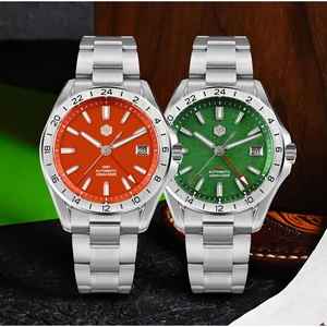 San Martin 39mm Natural Gemstone Dial Men Watch Mechanical NH34 <b>Automatic</b> GMT <b>Wristwatch</b> Luxury Sapphire BGW-X1 Swim SN0129B - Product Image 5