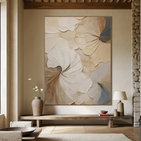 Grande peinture murale encadrée à motifs floraux, abstraite, élégante, texturée, peinture à l'huile faite à la main, peinture décorative pour salon, peinture sur toile 3D