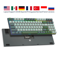 Clavier mécanique de jeu à déclenchement rapide, disposition TKL, 75 %, 94 touches, OEM ODM, rétroéclairage RVB, clavier mécanique de jeu filaire